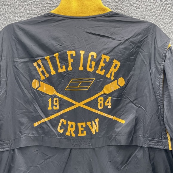 Vintage Tommy Hilfiger Windbreaker Jacket Mens Medium Rowing Crew Y2k 90s Sports - Picture 11 of 15